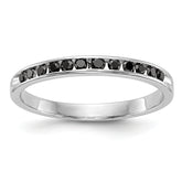 14K White Gold Black Diamond Band - 7